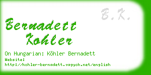 bernadett kohler business card
