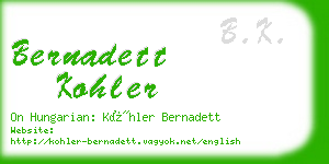 bernadett kohler business card